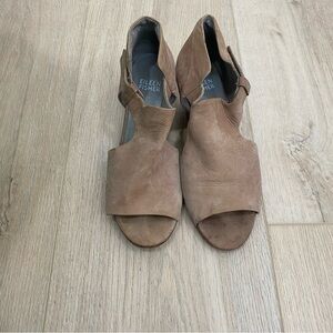 Eileen Fisher Tan Leather Suede Heeled Booties